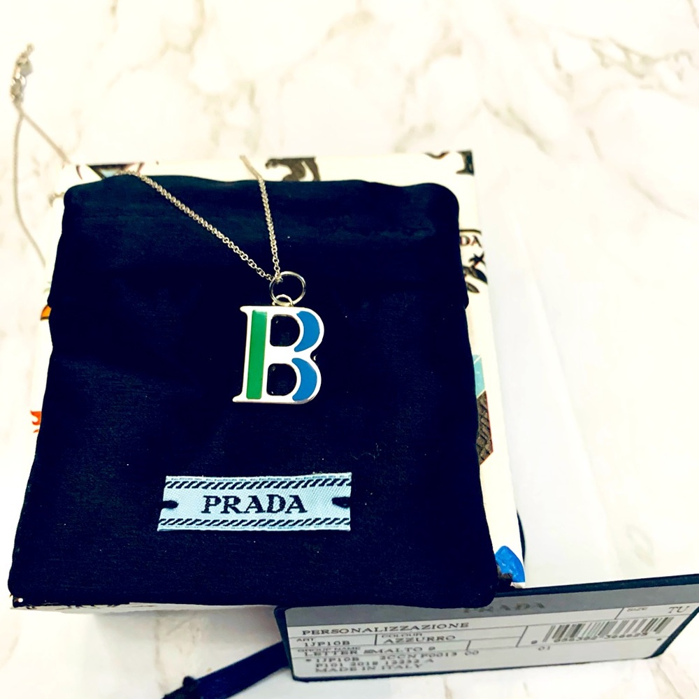 Prada necklace. Sterling silver “B”